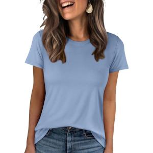 imageANRABESS Women Short Sleeve Tops Summer Basic Tee WrinkleFree Trendy Cute T Shirts 2026 Spring Business Casual OutfitsLight Blue