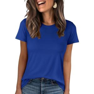 imageANRABESS Women Short Sleeve Tops Summer Basic Tee WrinkleFree Trendy Cute T Shirts 2026 Spring Business Casual OutfitsRoyal Blue
