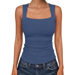 imageANRABESS Women Tank Tops Square Neck Sleeveless Summer Slim Fit Shirts Knit Basic Tee Undershirts 2026 Beach Vacation ClothesGray Blue