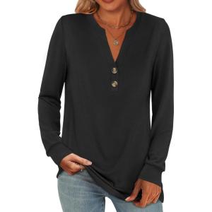 imageANRABESS Womens Long Sleeve Shirts Henley Tops Dressy Casual Blouse Trendy 2025 Fall Clothes Spring Vacation OutfitsBlack