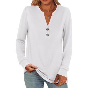 imageANRABESS Womens Long Sleeve Shirts Henley Tops Dressy Casual Blouse Trendy 2025 Fall Clothes Spring Vacation OutfitsWhite