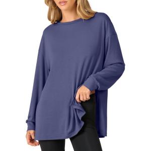 imageANRABESS Womens Oversized Long Sleeve shirts Fall Workout Tunic Tops Athletic Gym Tshirts Soft Basic Tees 2026 OutfitsBlue Gray