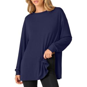 imageANRABESS Womens Oversized Long Sleeve shirts Fall Workout Tunic Tops Athletic Gym Tshirts Soft Basic Tees 2026 OutfitsNavy Blue