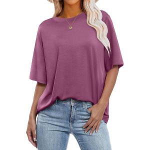 imageANRABESS Womens Oversized T Shirts Short Sleeve Crewneck Tops Casual Loose Basic Tee Shirts 2026 Summer Trendy OutfitsPurple