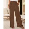 imageANRABESS 2 Piece Sets for Women Lounge Outfits Summer V Neck Cap Sleeve Top Wide Leg Pants Vacation Beach Travel SetBrown
