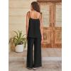imageANRABESS 2 Piece Sets for Women Summer Casual Lounge Spaghetti Strap Top Wide Leg Pants Set Vacation Beach Travel OutfitsBlack