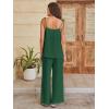 imageANRABESS 2 Piece Sets for Women Summer Casual Lounge Spaghetti Strap Top Wide Leg Pants Set Vacation Beach Travel OutfitsForest Green