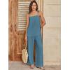 imageANRABESS 2 Piece Sets for Women Summer Casual Lounge Spaghetti Strap Top Wide Leg Pants Set Vacation Beach Travel OutfitsLake
