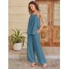 imageANRABESS 2 Piece Sets for Women Summer Casual Lounge Spaghetti Strap Top Wide Leg Pants Set Vacation Beach Travel OutfitsLake