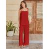 imageANRABESS 2 Piece Sets for Women Summer Casual Lounge Spaghetti Strap Top Wide Leg Pants Set Vacation Beach Travel OutfitsRed