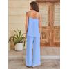 imageANRABESS 2 Piece Sets for Women Summer Casual Lounge Spaghetti Strap Top Wide Leg Pants Set Vacation Beach Travel OutfitsSky Blue