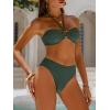 imageANRABESS Bikini Sets for Women Bandeau O Ring 2 Piece Swimsuit Floral Halter Tie Back Bathing Suit 2026 Summer Beach SwimwearArmy Green