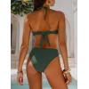 imageANRABESS Bikini Sets for Women Bandeau O Ring 2 Piece Swimsuit Floral Halter Tie Back Bathing Suit 2026 Summer Beach SwimwearArmy Green