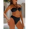imageANRABESS Bikini Sets for Women Bandeau O Ring 2 Piece Swimsuit Floral Halter Tie Back Bathing Suit 2026 Summer Beach SwimwearBlack