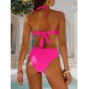 imageANRABESS Bikini Sets for Women Bandeau O Ring 2 Piece Swimsuit Floral Halter Tie Back Bathing Suit 2026 Summer Beach SwimwearHot Pink