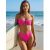 imageANRABESS Bikini Sets for Women Bandeau O Ring 2 Piece Swimsuit Floral Halter Tie Back Bathing Suit 2026 Summer Beach SwimwearHot Pink
