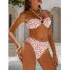 imageANRABESS Bikini Sets for Women Bandeau O Ring 2 Piece Swimsuit Floral Halter Tie Back Bathing Suit 2026 Summer Beach SwimwearHot Pink Orange Floral
