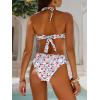 imageANRABESS Bikini Sets for Women Bandeau O Ring 2 Piece Swimsuit Floral Halter Tie Back Bathing Suit 2026 Summer Beach SwimwearRed Blue Floral