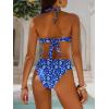 imageANRABESS Bikini Sets for Women Bandeau O Ring 2 Piece Swimsuit Floral Halter Tie Back Bathing Suit 2026 Summer Beach SwimwearRoyal Blue White Print