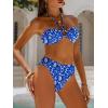 imageANRABESS Bikini Sets for Women Bandeau O Ring 2 Piece Swimsuit Floral Halter Tie Back Bathing Suit 2026 Summer Beach SwimwearRoyal Blue White Print