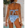 imageANRABESS Bikini Sets for Women Bandeau O Ring 2 Piece Swimsuit Floral Halter Tie Back Bathing Suit 2026 Summer Beach SwimwearWhite Blue Floral