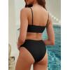 imageANRABESS Bikini Sets for Women V Neck Knot Front Two Piece Swimsuits Bathing Suit 2026 Summer Beach Sexy SwimwearBlack