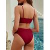imageANRABESS Bikini Sets for Women V Neck Knot Front Two Piece Swimsuits Bathing Suit 2026 Summer Beach Sexy SwimwearRed