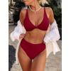 imageANRABESS Bikini Sets for Women V Neck Knot Front Two Piece Swimsuits Bathing Suit 2026 Summer Beach Sexy SwimwearRed