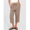 imageANRABESS Capris Pants for Women Summer Casual Loose Drawstring Elastic High Waist Straight 2026 Lounge Beach Cropped Trousers Large Khaki