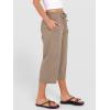 imageANRABESS Capris Pants for Women Summer Casual Loose Drawstring Elastic High Waist Straight 2026 Lounge Beach Cropped Trousers Large Khaki