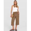 imageANRABESS Capris Pants for Women Summer Casual Loose Drawstring Elastic High Waist Straight 2026 Lounge Beach Cropped TrousersBrown