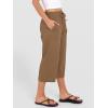 imageANRABESS Capris Pants for Women Summer Casual Loose Drawstring Elastic High Waist Straight 2026 Lounge Beach Cropped TrousersBrown