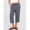 imageANRABESS Capris Pants for Women Summer Casual Loose Drawstring Elastic High Waist Straight 2026 Lounge Beach Cropped TrousersGrey