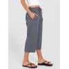 imageANRABESS Capris Pants for Women Summer Casual Loose Drawstring Elastic High Waist Straight 2026 Lounge Beach Cropped TrousersGrey