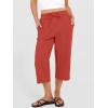 imageANRABESS Capris Pants for Women Summer Casual Loose Drawstring Elastic High Waist Straight 2026 Lounge Beach Cropped TrousersOrange Red