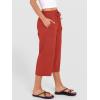 imageANRABESS Capris Pants for Women Summer Casual Loose Drawstring Elastic High Waist Straight 2026 Lounge Beach Cropped TrousersOrange Red