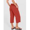 imageANRABESS Capris Pants for Women Summer Casual Loose Drawstring Elastic High Waist Straight 2026 Lounge Beach Cropped TrousersOrange Red