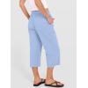 imageANRABESS Capris Pants for Women Summer Casual Loose Drawstring Elastic High Waist Straight 2026 Lounge Beach Cropped TrousersSky Blue