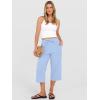 imageANRABESS Capris Pants for Women Summer Casual Loose Drawstring Elastic High Waist Straight 2026 Lounge Beach Cropped TrousersSky Blue