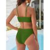 imageANRABESS High Waisted Bikini Sets for Women Tummy Control 2 Piece Swimsuits Ribbed Textured Bathing Suits Beach SwimwearGreen