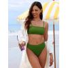 imageANRABESS High Waisted Bikini Sets for Women Tummy Control 2 Piece Swimsuits Ribbed Textured Bathing Suits Beach SwimwearGreen