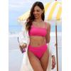 imageANRABESS High Waisted Bikini Sets for Women Tummy Control 2 Piece Swimsuits Ribbed Textured Bathing Suits Beach SwimwearHot Pink