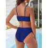 imageANRABESS High Waisted Bikini Sets for Women Tummy Control 2 Piece Swimsuits Ribbed Textured Bathing Suits Beach SwimwearRoyal Blue