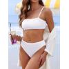 imageANRABESS High Waisted Bikini Sets for Women Tummy Control 2 Piece Swimsuits Ribbed Textured Bathing Suits Beach SwimwearWhite
