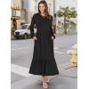 imageANRABESS Long Sleeve Midi Dresses for Women Casual 2026 Spring Crewneck A Line Tiered Flowy Loose Trendy Dresses with PocketsBlack