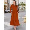 imageANRABESS Long Sleeve Midi Dresses for Women Casual 2026 Spring Crewneck A Line Tiered Flowy Loose Trendy Dresses with PocketsBrick Red