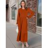 imageANRABESS Long Sleeve Midi Dresses for Women Casual 2026 Spring Crewneck A Line Tiered Flowy Loose Trendy Dresses with PocketsBrick Red