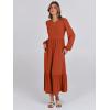 imageANRABESS Long Sleeve Midi Dresses for Women Casual 2026 Spring Crewneck A Line Tiered Flowy Loose Trendy Dresses with PocketsBrick Red