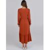 imageANRABESS Long Sleeve Midi Dresses for Women Casual 2026 Spring Crewneck A Line Tiered Flowy Loose Trendy Dresses with PocketsBrick Red