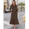 imageANRABESS Long Sleeve Midi Dresses for Women Casual 2026 Spring Crewneck A Line Tiered Flowy Loose Trendy Dresses with PocketsCoffee